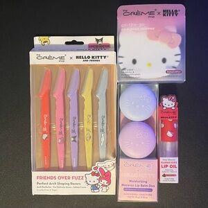 NWT THE CREME SHOP SANRIO HELLO KITTY LIP BALM OIL MIRROR ARCH RAZORS